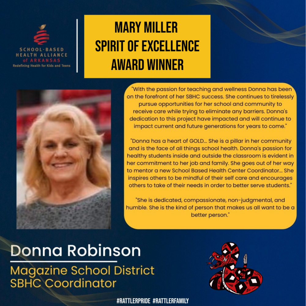 Mary Miller Spirit of Excellence Award Winner Graphic