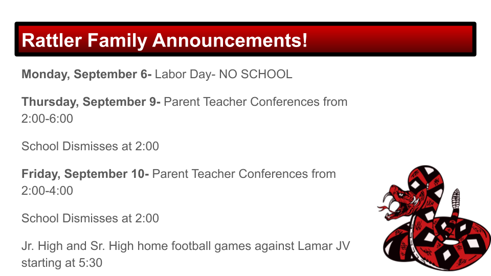 Rattler Family Announcements