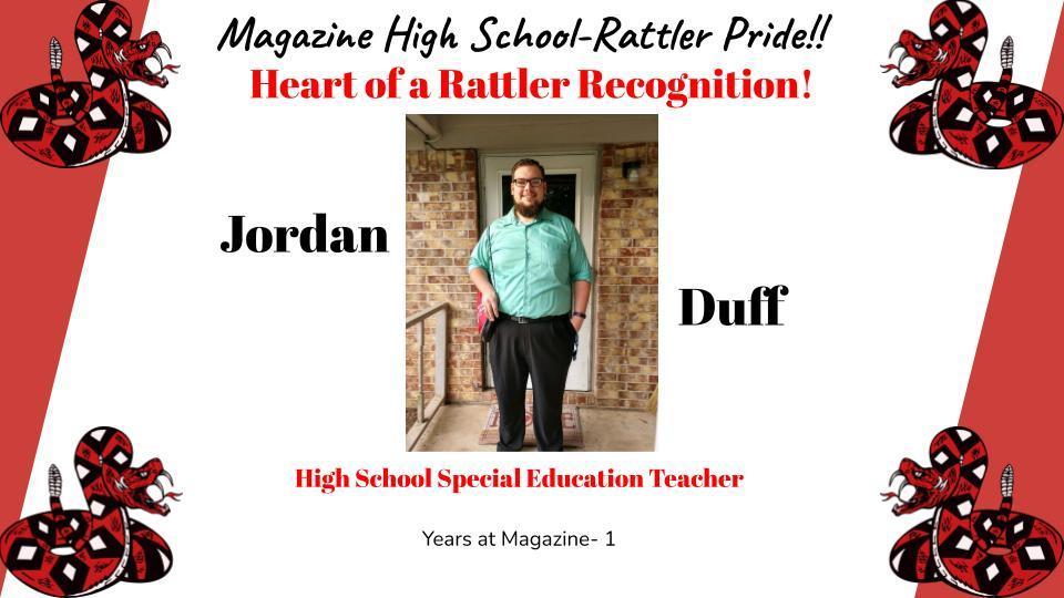 Heart of a Rattler Recognition: Mr. Duff