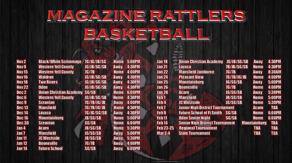 21-22 Rattler Basketball Schedule 