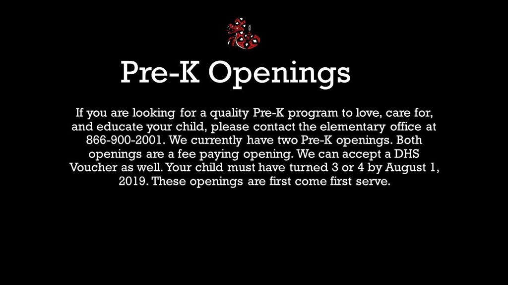 Pre-K Openings