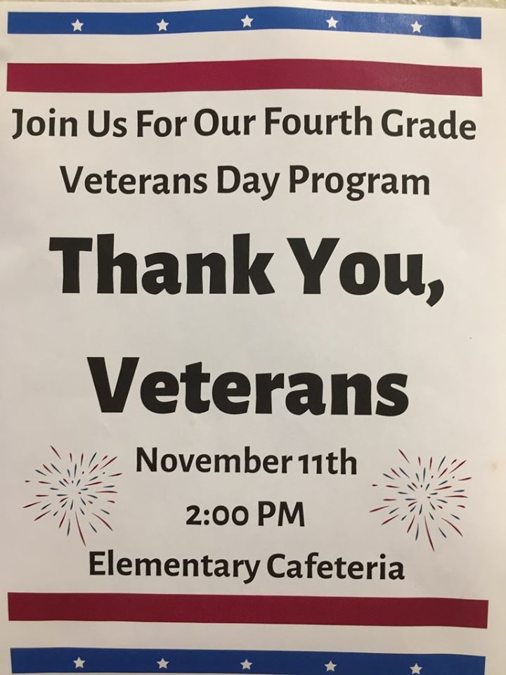 We hope you can join us as we honor our Veterans. 